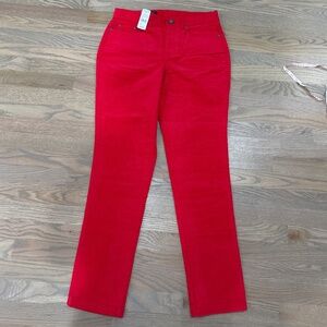NWT Brooks Brothers Corduroy Candy Apple Red Slacks Size 6